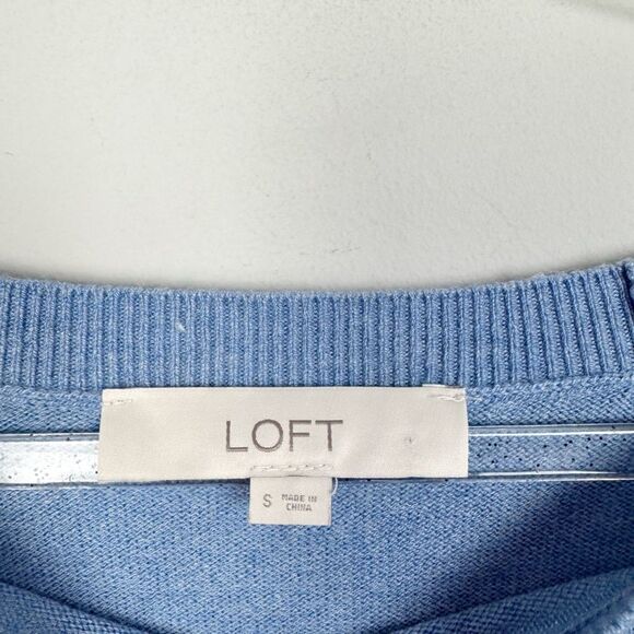 LOFT | Light Blue Lightweight Wide Neck Sweater Women’s Size Small - Picture 6 of 9